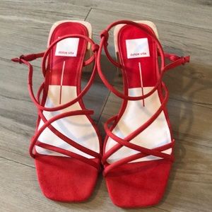 Dolce Vita Red Strappy Sandals 8